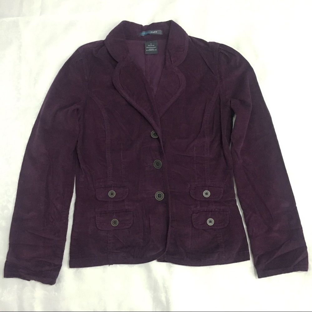 FrenchCuff plum corduroy pocket blazer